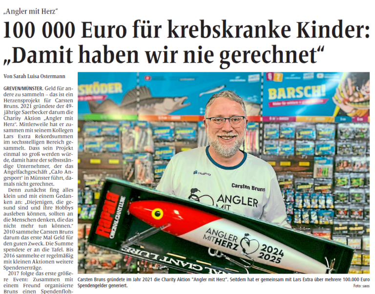 Carsten Bruns gründete die Charity Aktion "Angler mit Herz" im Jahr 2021.